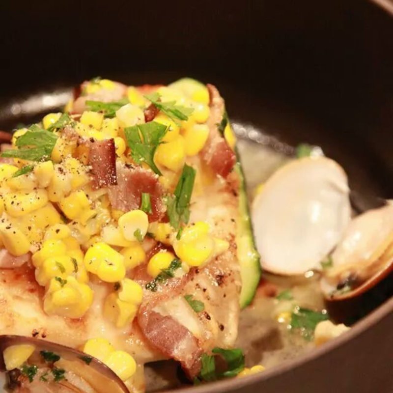 真鯛と夏野菜トウモロコシベーコンソース(AGカフェ （AG cafe）)