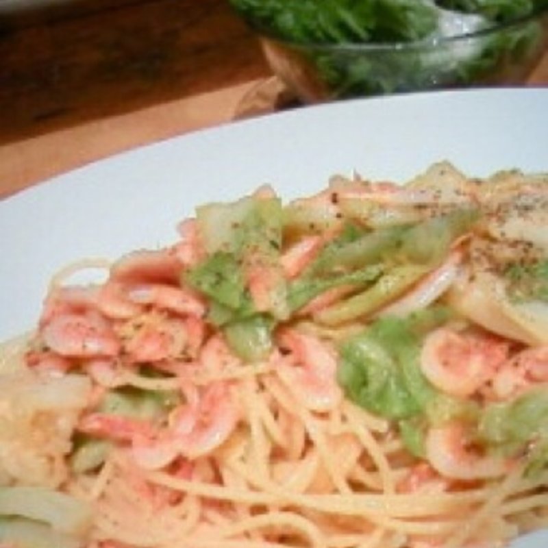 春キャベツと桜えびのパスタ(ブルックリンパーラー新宿)