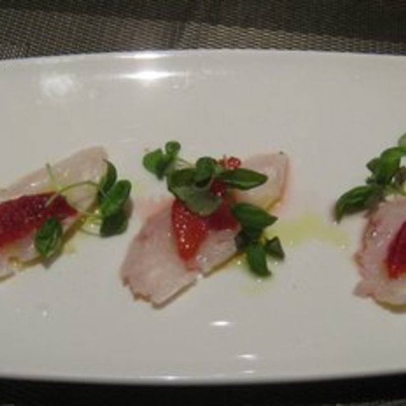marinated black bass sashimi(Blue Fin)
