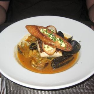sea bass in lobster bisque(Blue Fin)