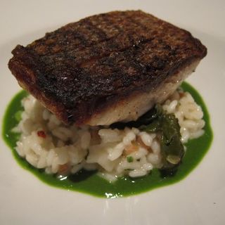 Local Striped Bass lobster & swiss chard risotto, lemon chive(Blue Fin)