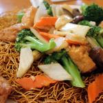 Tofu with Mixed Vegetable Fried Noodle(Little Village Noodle House)