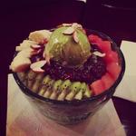 Red　Bean with greentea and fruit shaved ice