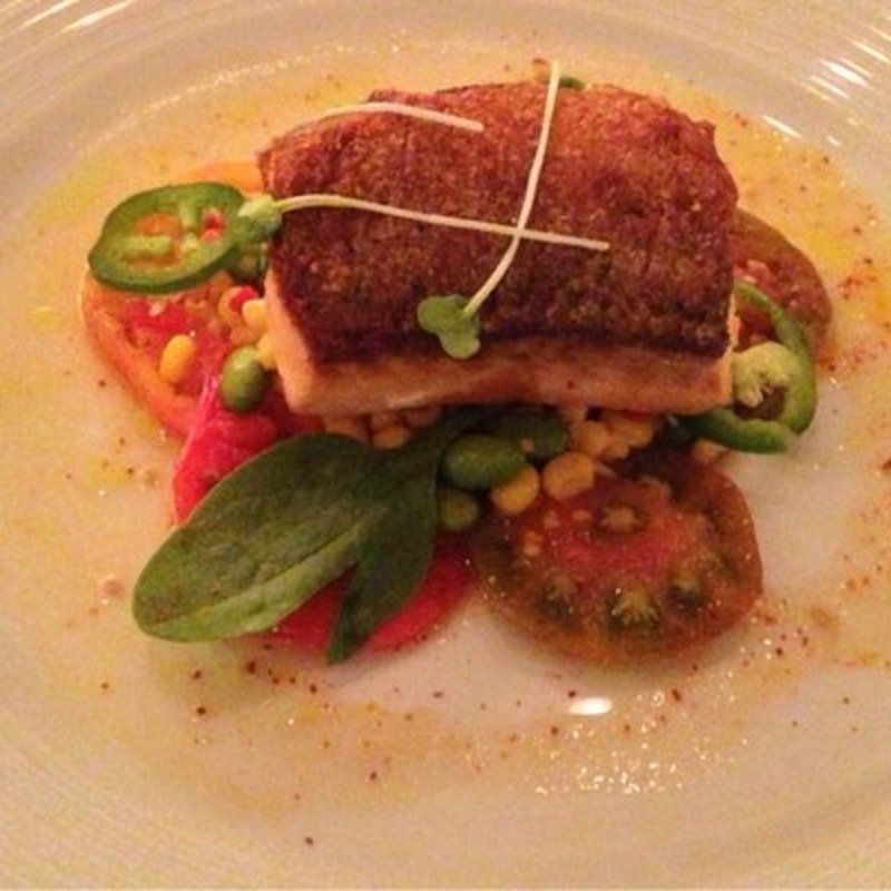 crispy skin skuna bay salmon(Blue Fin)