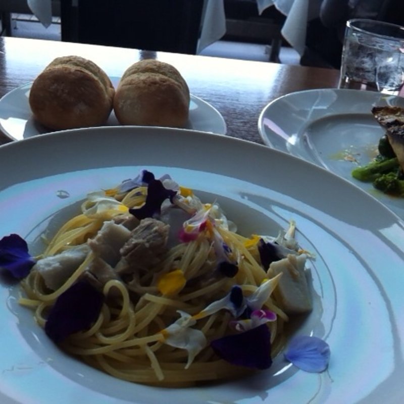 海老芋とツナのパスタ(マーサーブランチテラスハウス)