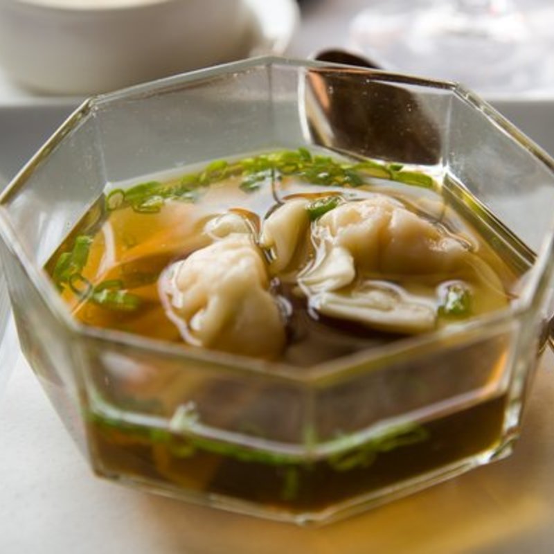 Shrimp Dumplings with Lobster Consomme(RIVER CAFE)