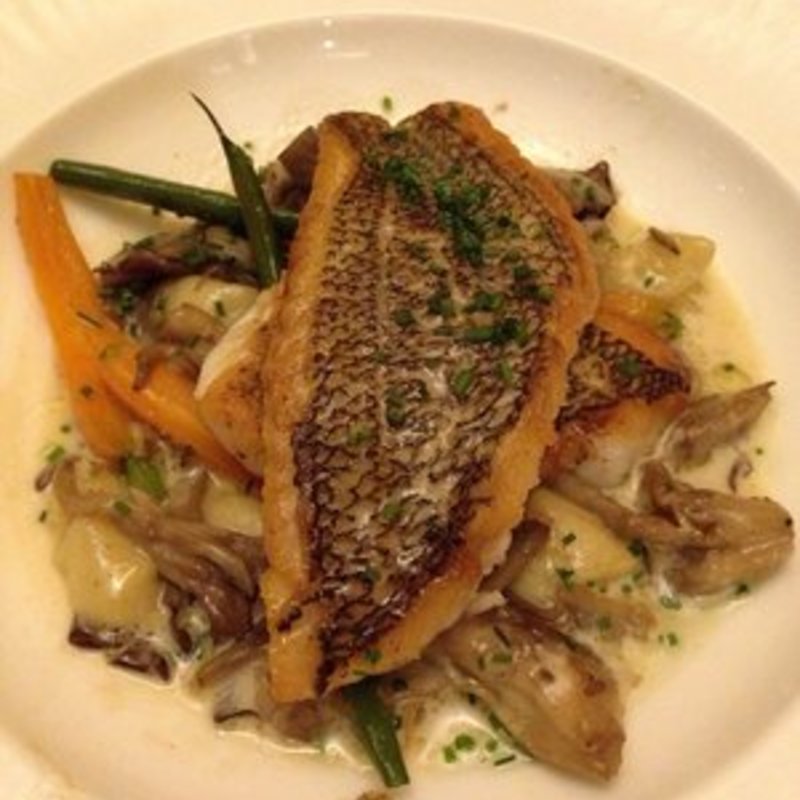 Pan seared local dayboat black Seabass(Aquagrill)