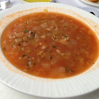 The quintessential Manhattan Clam Chowder(Aquagrill)