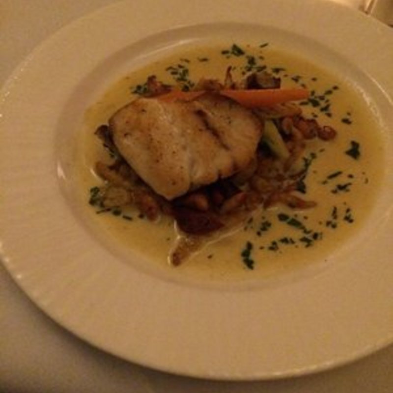 Seared Florida red snapper,crispy herb spatzle, baby carrots, brussel sprouts,roasted sunchokes in a fresh lemon beurre blanc(Aquagrill)