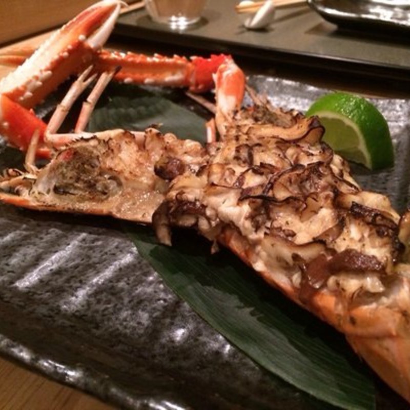 Broiled Langoustine topped with mushroom and mayo topping(Soto)