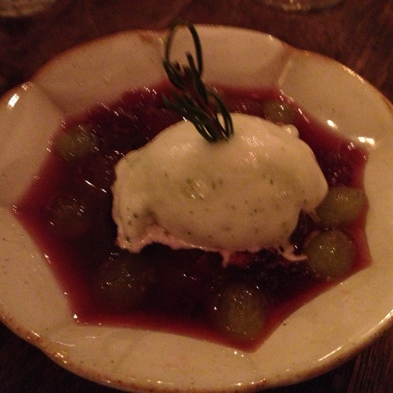 葡萄のコンポート ジャスミン風味とハーブのソルベ(organ)