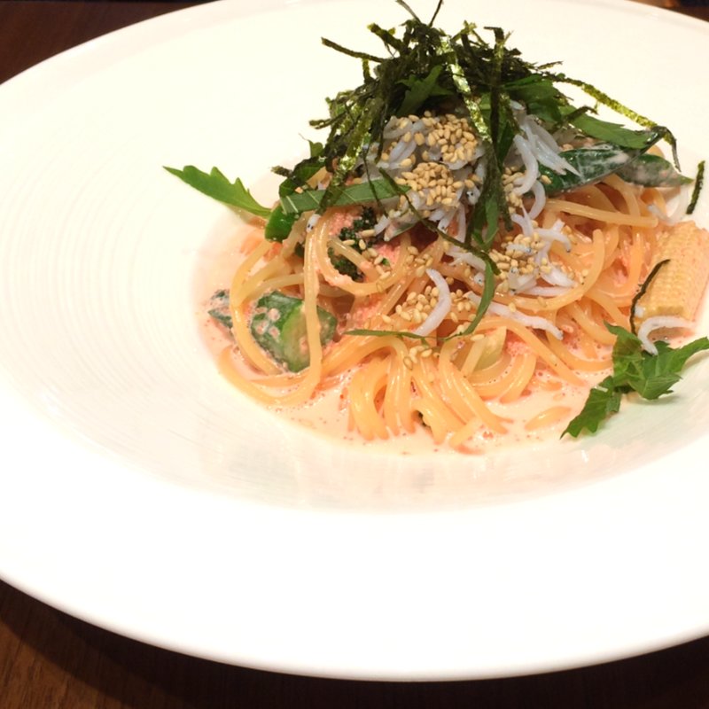 しらすと明太子のクリームパスタ(アルタビスタガーデン)