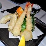 Tempura gulf white shrimp, shiso, shiitake, renkon, kabocha, maitake mushroom, asparagus