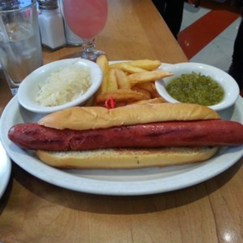 Hotdog and fries(JUNIOR'S RESTAURANT)