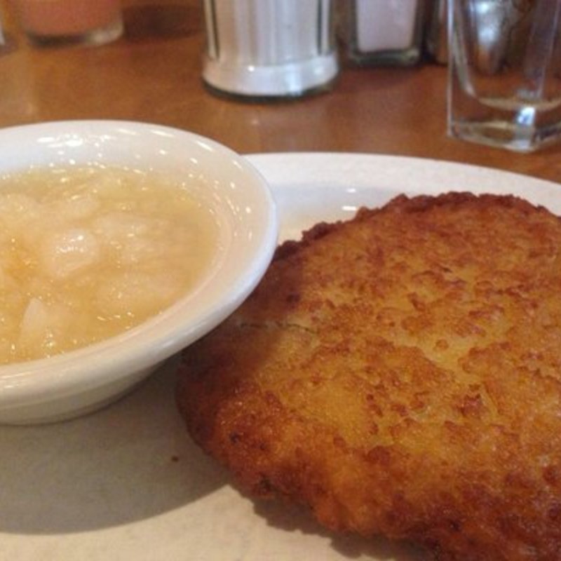Potato pancake with side of apple sauce(JUNIOR'S RESTAURANT)