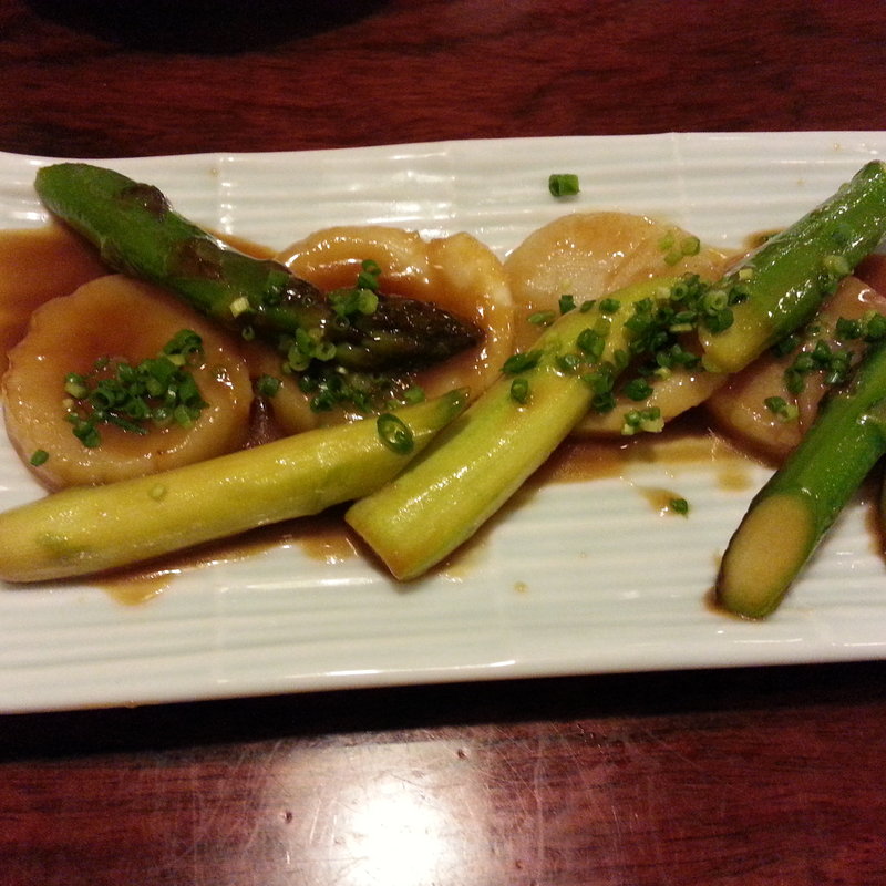 アスパラ帆立バター焼き(手打ちそば 吉仙（きちせん）)