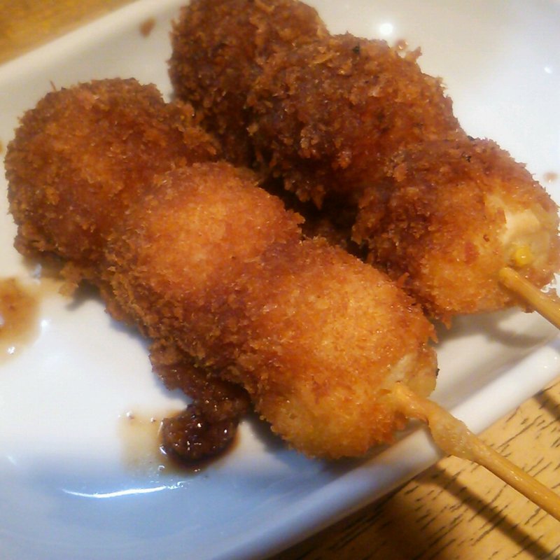 うずらの串揚げ(神戸地どり屋 （こうべじどりや）)