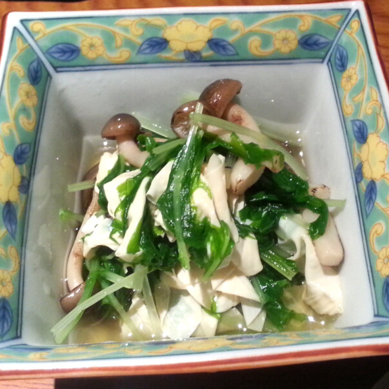 京水菜ときのこのおひたし(露地もん （ろじもん）)