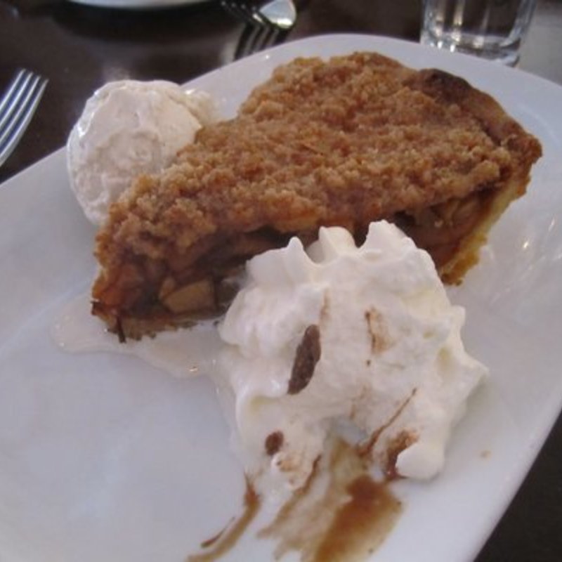 Apple Pie with whipped cream and vanilla ice cream