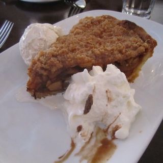 Apple Pie with whipped cream and vanilla ice cream(FIVE NAPKIN BURGER)