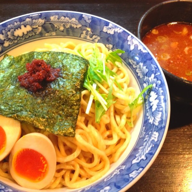 えび旨辛つけ麺　玉子トッピング(麺喰処　じゃジャ旨)