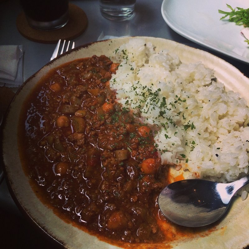 ごぼうと豆のカレー(あぶくり)
