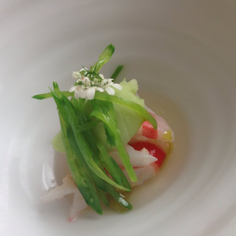 冷製 車海老とインゲンとグリーントマト(エスキス （ESqUISSE）)