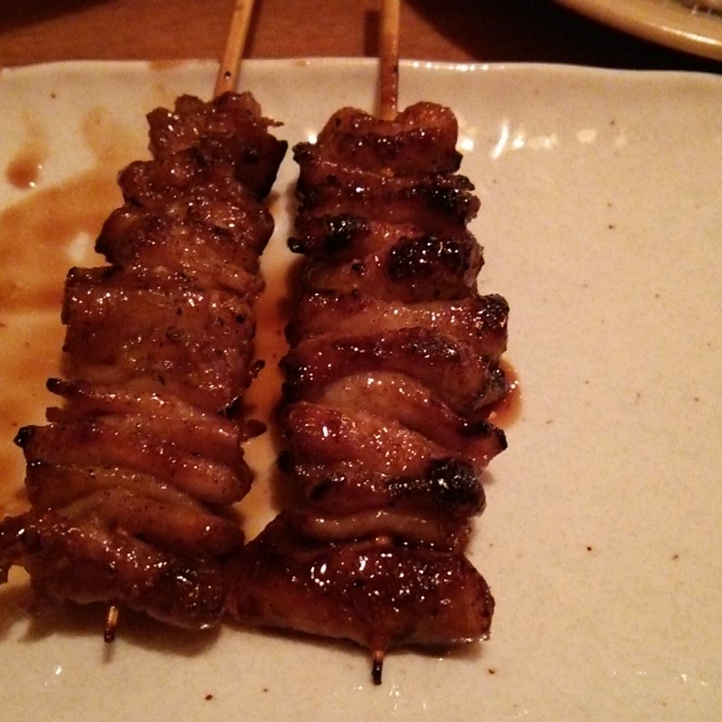 鳥皮のタレ焼(やきとり山源)