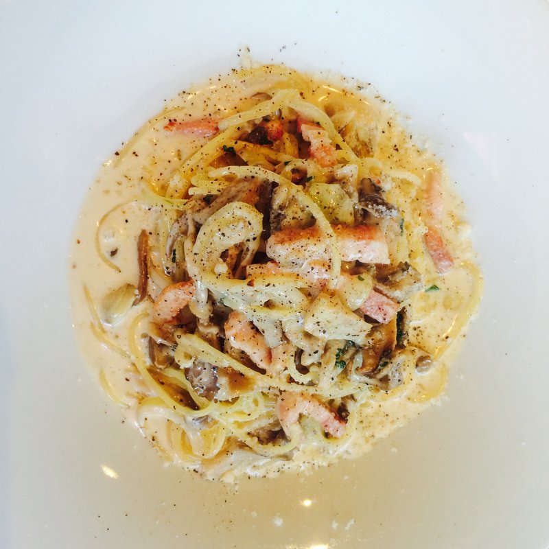 きのことベーコンのクリームパスタ(オステリア フェリーチェ )