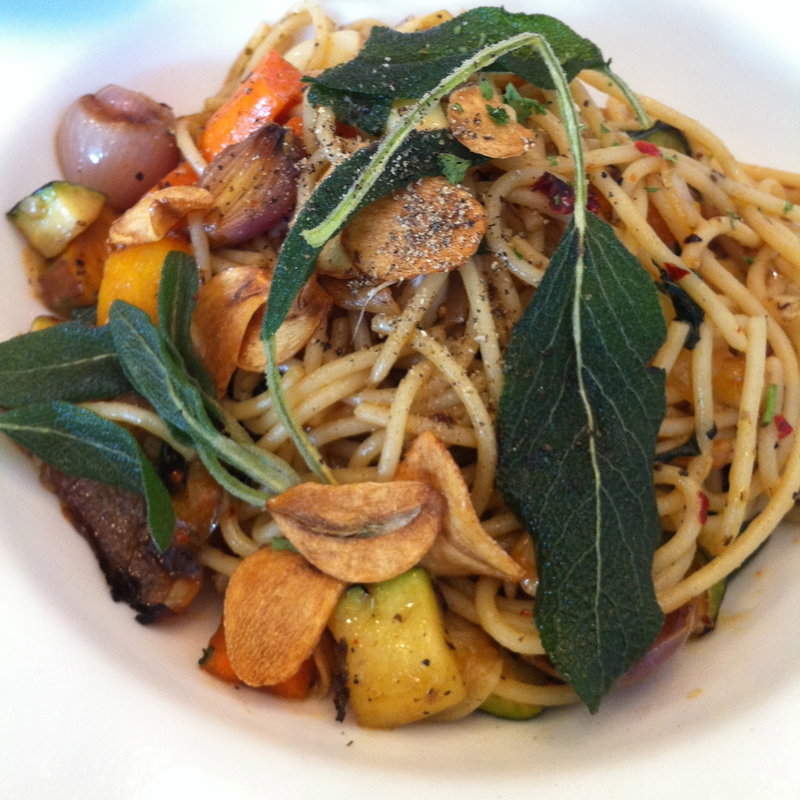 セージのベジタリアンスパゲティ(d'italianekitchen)