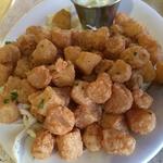 Popcorn scallop with wasabi aioli