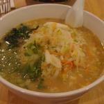 Vegetable Ramen cabbage hokusai, cabbage, carrot corn, scallions, spinach & miso flavored soup