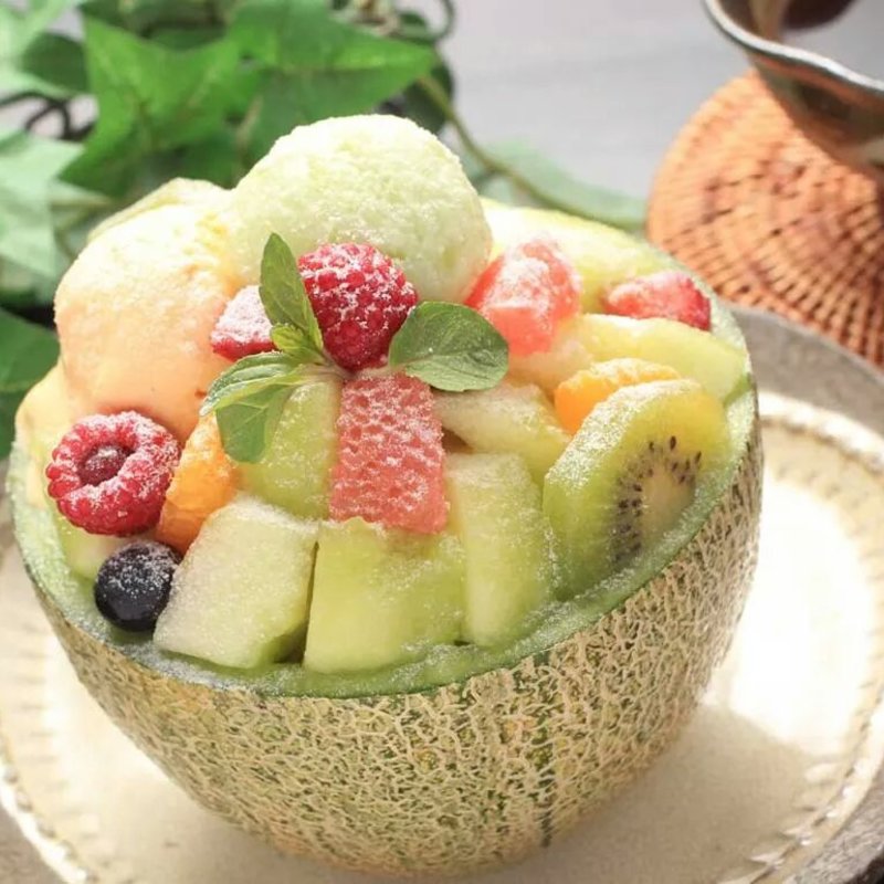 まるごとメロンパフェ(かぼ茶庵 )