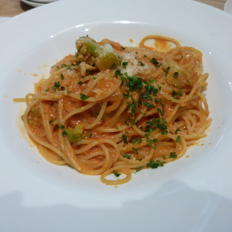 ロマネスコと海老のトマトソース(bottega 柏店)