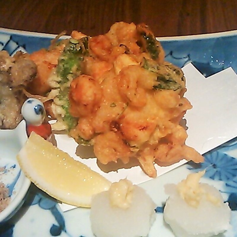 小柱と海老のかき揚げ(博多十和蔵 （とわくら 【旧店名】 博多 々藏）)