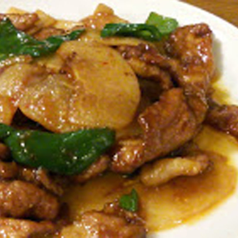 梨と豚肉のピリ辛炒め(長崎ちゃんぽん華一)