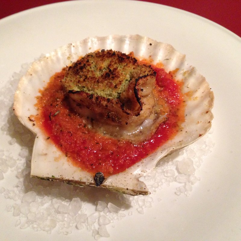 ホタテの香草パン粉焼き(トラットリア ラ・ベルデ 日比谷店)