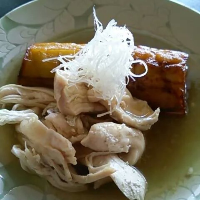 蒸し鶏と揚げなす(やすひろの畑 )