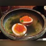 Soft boiled egg w ikura