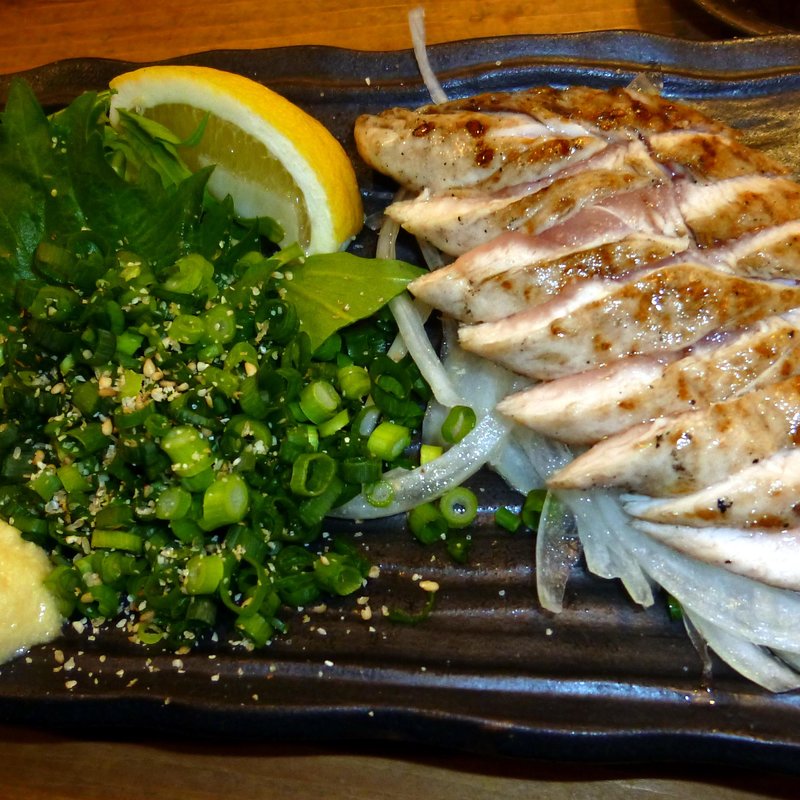 ムネ肉のタタキポンズ(備長炭やきとり 坂上家)