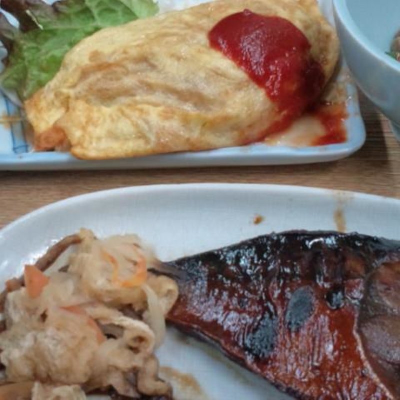 オムレツ・煮鯖(自由に選べるメニュー)(一膳めし 青木堂)