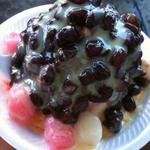 Azuki bowl with strawberry and lychee (Waiola Shave Ice )