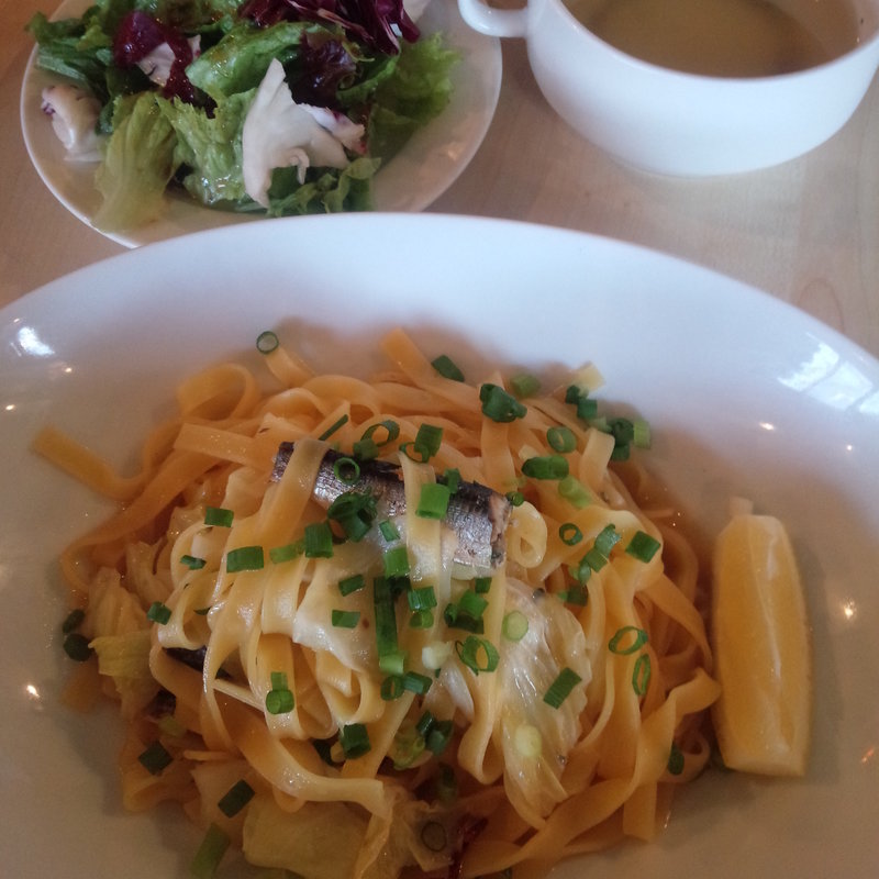 イワシとキャベツの檸檬オイルパスタ(北口カフェ )