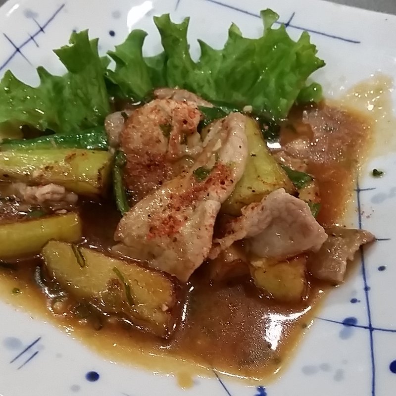 豚肉と揚げナスの味噌がらめ(年年歳歳 )