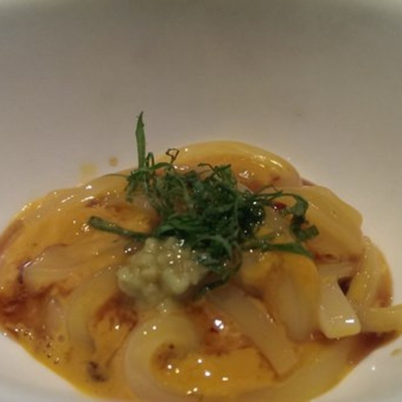 Squid with uni and shiso(Sushi dojo New York)