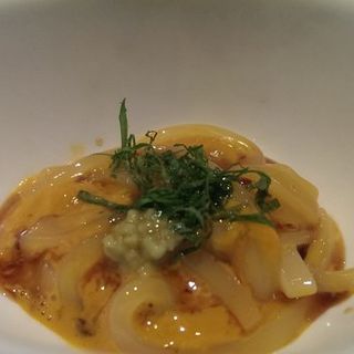 Squid with uni and shiso(Sushi dojo New York)