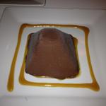 Chocolate gelato caramel pyramid