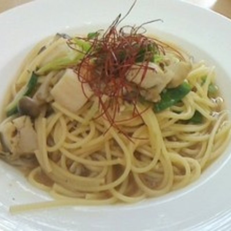 ホタテと九条ネギの和風パスタセット(NEZUCAFE)