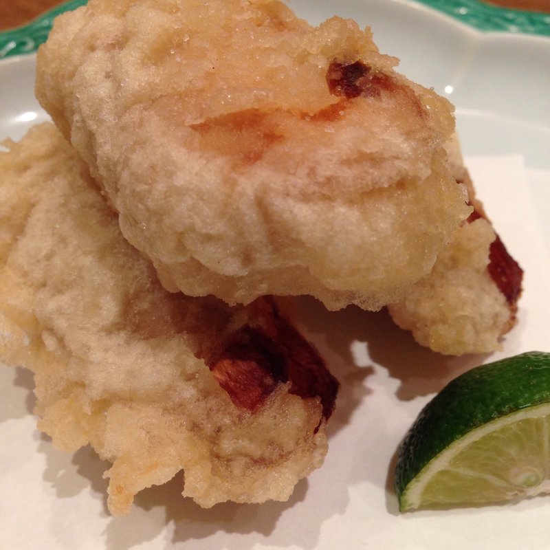 松茸の海老しんじょうはさみ(鳥の巣)