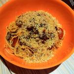 Roasted Garlic and Sundried Tomato Aglio Olio with Mushrooms